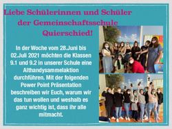 Liebe Sch&uuml;lerinnen und Sch&uuml;ler der Gemeinschaftsschule Quierschied!