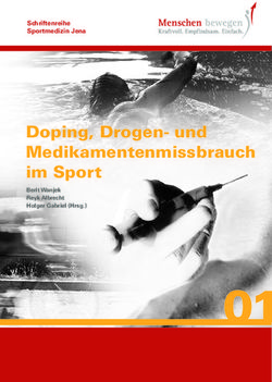 Doping, Drogen- und Medikamentenmissbrauch im Sport