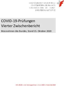 COVID-19-Pr&uuml;fungen Vierter Zwischenbericht - Massnahmen des Bundes, Stand 15. Oktober 2020 - Eidgen&ouml;ssische Finanzkontrolle