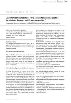 PATIENTENLEITLINIE "Aufmerksamkeitsdefizit- / Hyperaktivitätsstörung (ADHS) im Kindes-, Jugend- und Erwachsenenalter" - AG ADHS