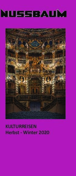 KULTURREISEN Herbst - Winter 2020 - nussbaum ...