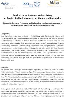 Curriculum zur Fort- und Weiterbildung im Bereich Suchterkrankungen im Kindes- und Jugendalter - DGKJP