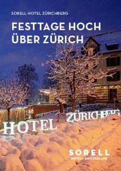FESTTAGE HOCH &Uuml;BER Z&Uuml;RICH - SORELL HOTEL Z&Uuml;RICHBERG - Sorell Hotels