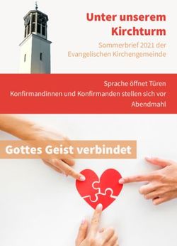 Gottes Geist verbindet - Unter unserem Kirchturm Sommerbrief 2021 der Evangelischen Kirchengemeinde - Evangelische Kirchengemeinde ...