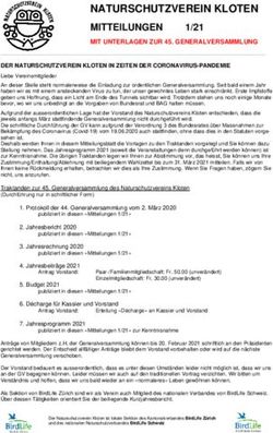 NATURSCHUTZVEREIN KLOTEN MITTEILUNGEN - 1/21 MIT UNTERLAGEN ZUR 45. GENERALVERSAMMLUNG