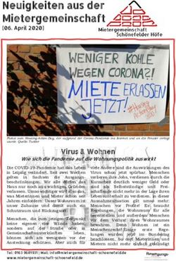 Neuigkeiten aus der Mietergemeinschaft - 06. April 2020