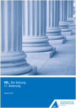 VBL. Die Satzung. 17. Änderung - Januar 2012