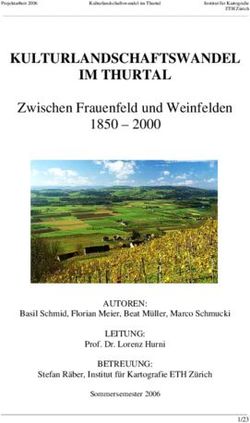 KULTURLANDSCHAFTSWANDEL IM THURTAL - Zwischen Frauenfeld und Weinfelden 1850 2000