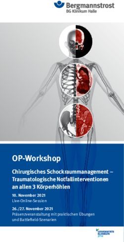 OP-Workshop Chirurgisches Schockraummanagement - Traumatologische Notfallinterventionen an allen 3 K&ouml;rperh&ouml;hlen 10. November 2021 ...
