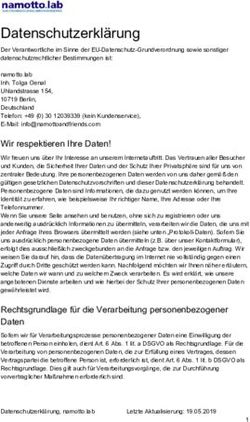 Datenschutzerkl&auml;rung - Namotto
