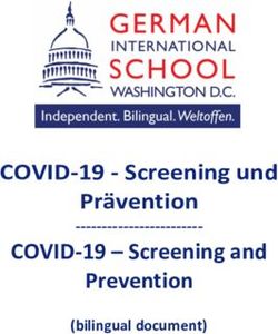 COVID-19 - Screening und Prävention COVID-19 - Screening and Prevention - (bilingual document) - German International School Washington DC
