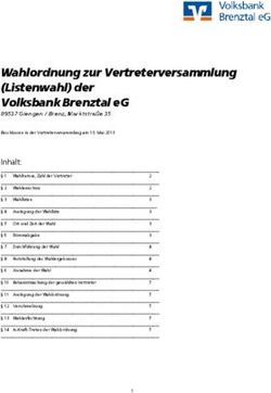 Wahlordnung zur Vertreterversammlung (Listenwahl) der Volksbank Brenztal eG
