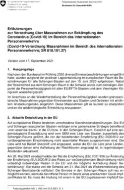 Erläuterungen zur Verordnung über Massnahmen zur Bekämpfung des Coronavirus (Covid-19) im Bereich des internationalen Personenverkehrs ...