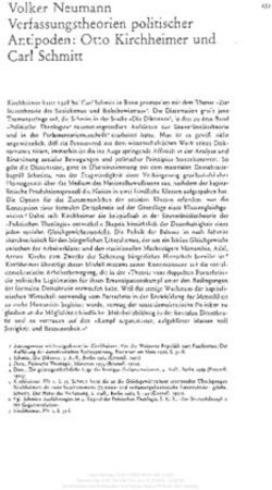 Earl Schmirt Volker Neumann Verfassungstheo rien politischer Antipoden: Otto Kirchheimer und - Nomos eLibrary