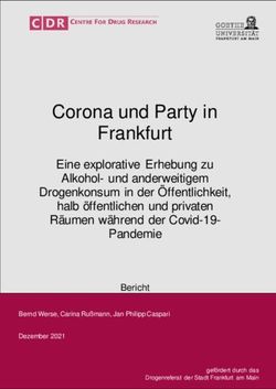 Corona und Party in Frankfurt - Eine explorative Erhebung zu Alkohol- und anderweitigem Drogenkonsum in der &Ouml;ffentlichkeit, halb &ouml;ffentlichen und ...