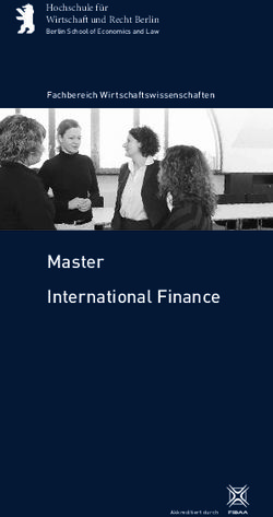 Master International Finance - Fachbereich Wirtschaftswissenschaften