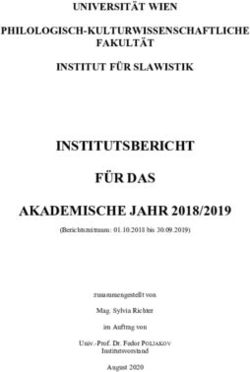 INSTITUTSBERICHT F&Uuml;R DAS AKADEMISCHE JAHR 2018/2019 - Universit&auml;t Wien