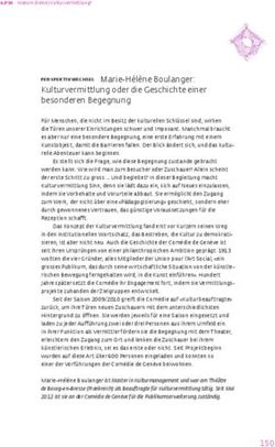 Kulturvermittlung oder die Geschichte einer besonderen Begegnung