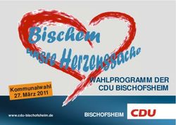 WAHLPROGRAMM DER CDU BISCHOFSHEIM - Kommunalwahl 27. März 20
