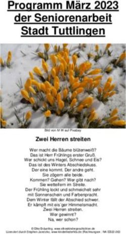 Programm M&auml;rz 2023 der Seniorenarbeit Stadt Tuttlingen