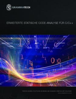 ERWEITERTE STATISCHE CODE-ANALYSE F&Uuml;R C/C++ - TRUSTED LEADERS OF SOFTWARE ASSURANCE AND ADVANCED CYBER-SECURITY SOLUTIONS WWW.GRAMMATECH.COM - all ...