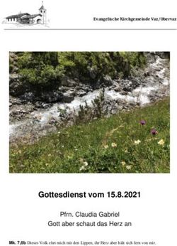 Gottesdienst vom 15.8.2021 - Pfrn. Claudia Gabriel Gott aber schaut das Herz an - Evangelische Kirchgemeinde Vaz/Obervaz