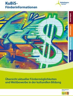 KUBIS-F&Ouml;RDERINFORMATIONEN - &Uuml;BERSICHT AKTUELLER F&Ouml;RDERM&Ouml;GLICHKEITEN UND WETTBEWERBE IN DER KULTURELLEN BILDUNG - ST&Auml;DTEREGION AACHEN