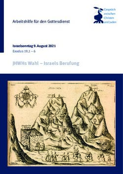 JHWHs Wahl - Israels Berufung - Arbeitshilfe f&uuml;r den Gottesdienst Israelsonntag 9. August 2021 Exodus 19,1 6 - NEU auf service.elk-wue.de