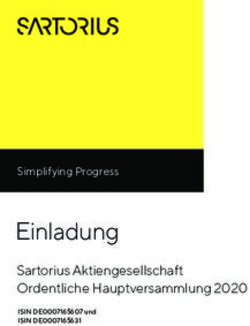 Einladung Sartorius Aktiengesellschaft Ordentliche Hauptversammlung 2020 - ISIN DE0007165607 und