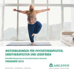 WEITERBILDUNGEN FÜR PHYSIOTHERAPEUTEN, ERGOTHERAPEUTEN UND LOGOPÄDEN - PROGRAMM 2018