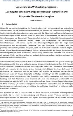 Umsetzung des Weltaktionsprogramms "Bildung f&uuml;r eine nachhaltige Entwicklung" in Deutschland Eckpunkte f&uuml;r einen Aktionsplan