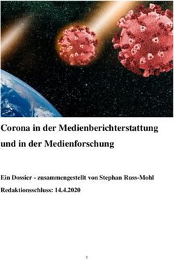 Corona in der Medienberichterstattung und in der Medienforschung - Ein Dossier - zusammengestellt von Stephan Russ-Mohl Redaktionsschluss: ...