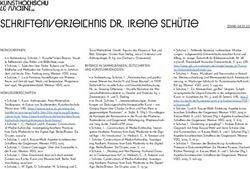 SCHRIFTENVERZEICHNIS DR. IRENE SCH&Uuml;TZE