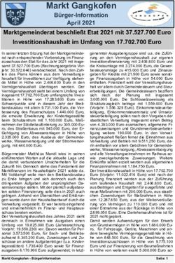 Markt Gangkofen B&uuml;rger-Information April 2021 Marktgemeinderat beschlie&szlig;t Etat 2021 mit 37.527.700 Euro Investitionshaushalt im Umfang von ...