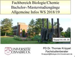 Fachbereich Biologie/Chemie Bachelor-/Masterstudiengänge Allgemeine Infos WS 2018/19 - Stand 01.08.18