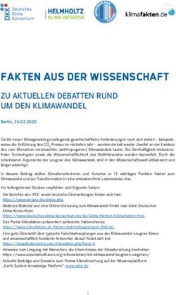 Fakten aus der Wissenschaft - ZU AKTUELLEN DEBATTEN RUND UM DEN KLIMAWANDEL - Scientists for Future