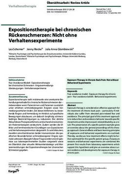 Expositionstherapie bei chronischen R&uuml;ckenschmerzen: Nicht ohne Verhaltensexperimente