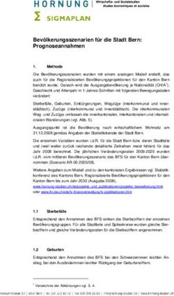 Bev&ouml;lkerungsszenarien f&uuml;r die Stadt Bern: Prognoseannahmen