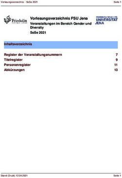 VORLESUNGSVERZEICHNIS FSU JENA VERANSTALTUNGEN IM BEREICH GENDER UND DIVERSITY SOSE 2021 - FRIEDOLIN