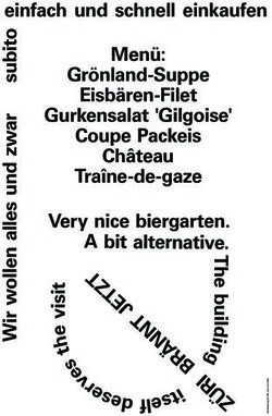 Einfach und schnell einkaufen Menü: Grönland-Suppe Eisbären-Filet Gurkensalat 'Gilgoise' Coupe Packeis Château Traîne-de-gaze - Rote Fabrik