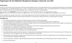Hygieneplan für die Städtische Musikschule Esslingen / Stand 26. Juni 2021
