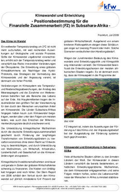Positionsbestimmung f&uuml;r die Finanzielle Zusammenarbeit (FZ) in Subsahara-Afrika