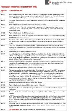 Praxisbesonderheiten Nordrhein 2020 - Symbol-ziffer 90901 - KVNo