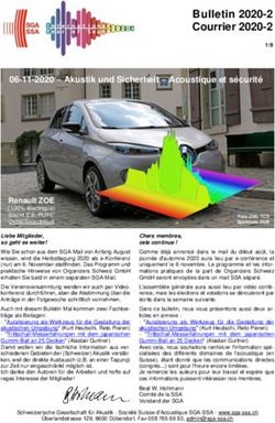 Bulletin 2020-2 Courrier 2020-2 - Schweizerische Gesellschaft für Akustik