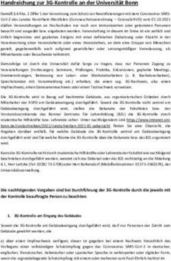 Handreichung zur 3G-Kontrolle an der Universit&auml;t Bonn