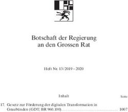 Botschaft der Regierung an den Grossen Rat - Kanton Graubünden