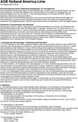 AGB Holland-America-Linie - F&uuml;r Reisen 2014-2016