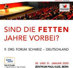 SIND DIE FETTEN JAHRE VORBEI? - DRG FORUM SCHWEIZ - DEUTSCHLAND 30. UND 31. JANUAR 2020 ZENTRUM PAUL KLEE, BERN - Medicongress