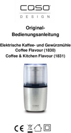 Original-Bedienungsanleitung - Elektrische Kaffee- und Gewürzmühle Coffee Flavour (1830) Coffee & Kitchen Flavour (1831) - Caso