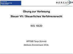 ÜBUNG ZUR VORLESUNG STEUER VII / STEUERLICHES VERFAHRENSRECHT - WS 19/20 WP/STB TANJA SCHMITZ - DUISBURG